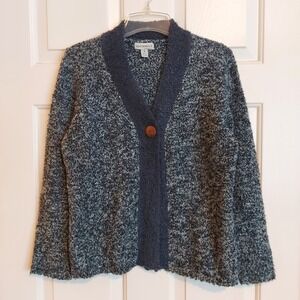 Kintamani by Wind River Blue Grey Popcorn Knit Single Button Cardigan Sweater M